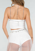 Zilverkleurige Bodychain Set met Parels en Hangers