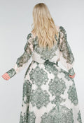 Groene Semi-Transparante Blouse met Paisley Print
