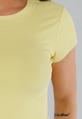 Basic Butter Yellow T-Shirt met Stretch