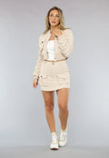 Beige Bomber Two Piece met Skort