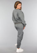 Donkergrijze Fleece Lounge Set