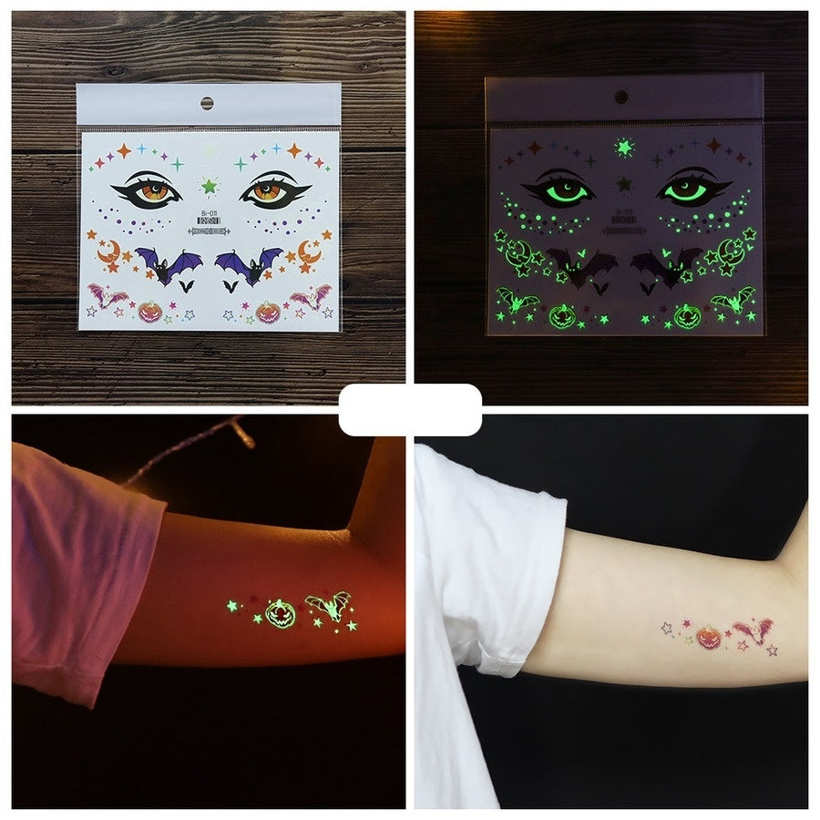 Glow In The Dark Tijdelijke Spooky Tattoo Set