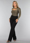 Gouden Glitter Body met Uitsnede