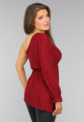Rode One Shoulder Glitter Top