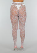 Kanten Glow in the Dark Panty met Bloemenmotief en Blauw Lichtgevend Effect