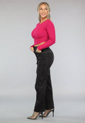 Zwarte Straight Cargo Broek met Zakken