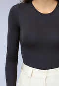 Zwarte Zachte Longsleeve Bodysuit