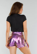 Zwart Basic Stretch T-Shirt met Korte Mouwen