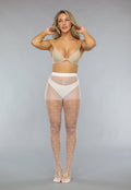 Witte 20 Denier Matte Panty met Strikjes