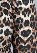 Donkere Leopard Print Stretch Set met Lange Mouwen