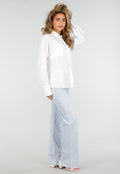 Witte Blouse met Stropdas en Lange Mouw