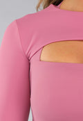 Oudroze Sportieve Bolero met Brede Hals