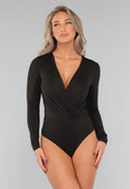 Zwarte Longsleeve Basic Overslag Body