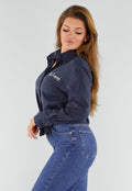 Blauwe Gestreepte Blouse met St. Tropez Borduursel Achterop