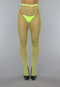 Neon Gele Basic Panty met Medium Fishnet