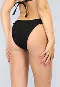 Zwart Bikini Broekje met Structuur en Strikdetail