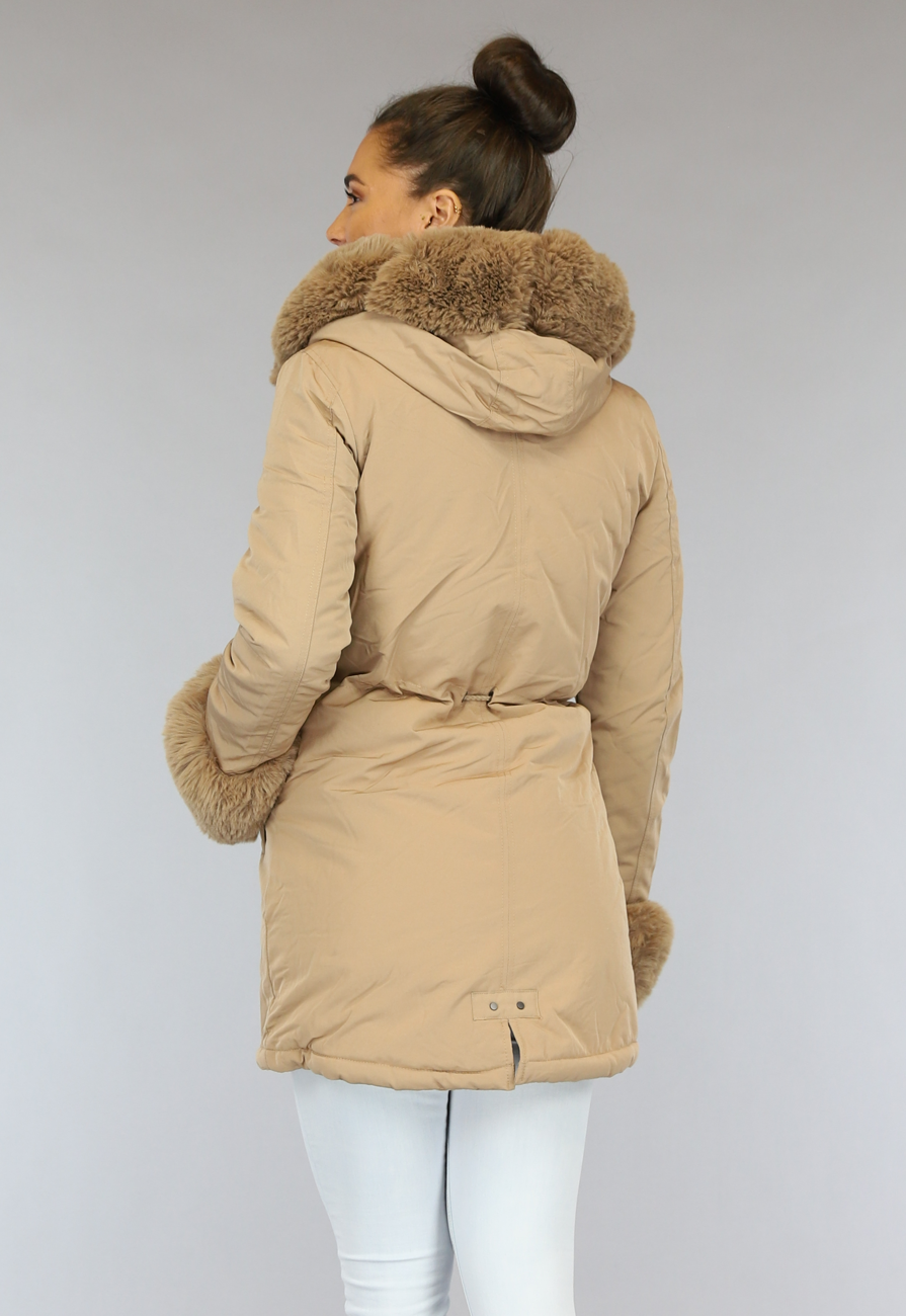 Camel Winterjas met Bont
