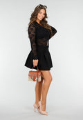 Kleine Raffia Handtas met Bruine Lederlook Afwerking
