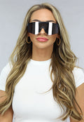 Zwarte Oversized Spiegelbril
