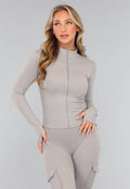 Grijze Longsleeve Fitness Set met Duimgaten