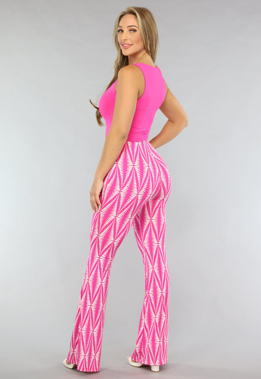 Stretch Top met Brede Schouderbanden in Fuchsia