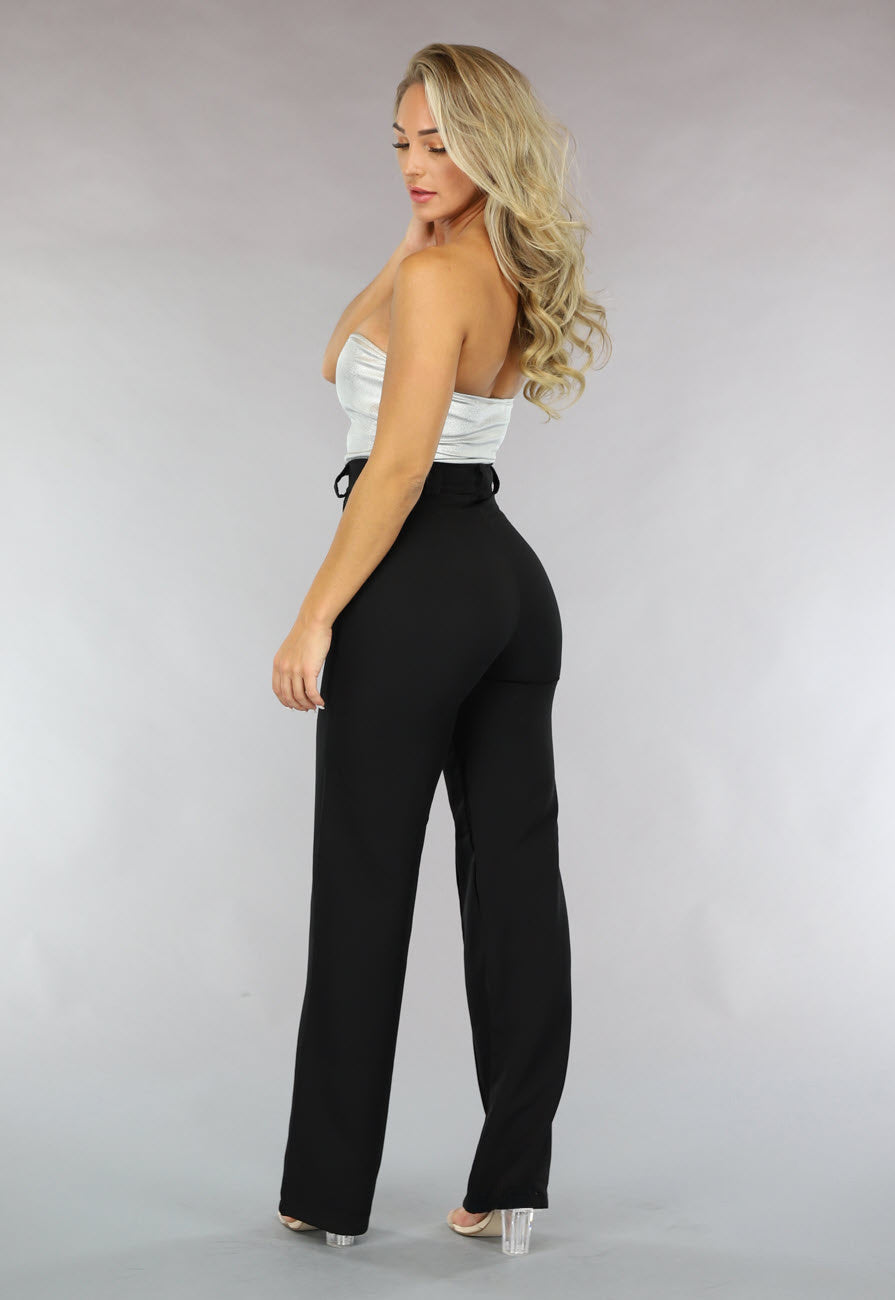 Metallic Zilveren Strapless Top met Sweetheart Halslijn