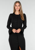 Donkerblauwe Lange Jurk met Knoopsluiting
