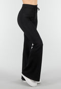 Zwarte Joggingbroek met Flared Pijpen en Elastische Taille