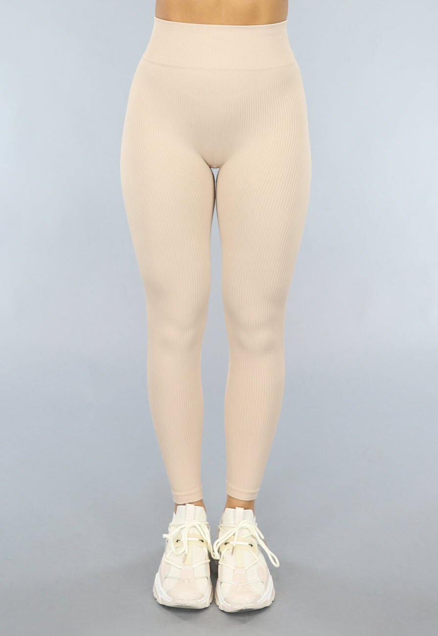 Beige Ribstof Hardlooplegging