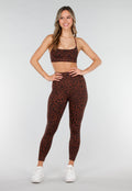 Bruine High Waist Sportlegging met Panterprint