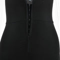 Zwarte Aansluitende Jumpsuit met Haak en Rits Sluiting