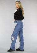 Denim Cargo Ripped Jeans