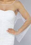 Wit Fishnet Jurkje met Strass