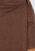 Bruine Asymmetrische Skort met Riemlusjes