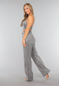 Shiny Zilveren Triangel Crop Top