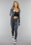 Grijs Velvet Huispak met Capuchon