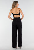 Zwarte Bodysuit met Spaghetti Bandjes en Pads