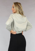 Salie Groene Cropped Bomber Jacket