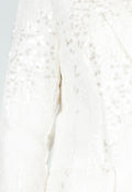 Witte Pailletten Set met Blazer en Rechte Broek