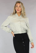 Salie Groene Cropped Bomber Jacket