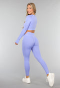 Lavendel Longsleeve Fitness Top met Print