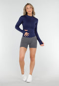 Navy Getailleerd Sportvest met Stretch en Duimgaten