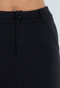 Zwarte Skort met Stretch en Steekzakken