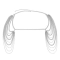 Zilveren Grove Schouder Ketting met Laagjes