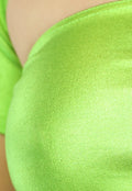 Asymmetrische Metallic Groene Top met Enkele Mouw