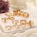 Gouden Vintage Dertiendelige Ringen Set
