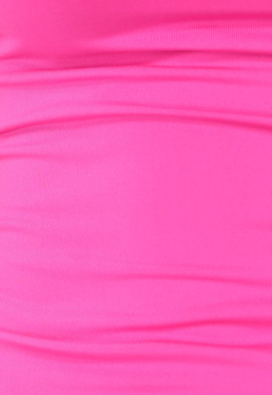Stretch Top met Brede Schouderbanden in Fuchsia
