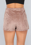 Taupe Fluwelen Skort met Strikdetail