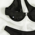 Zwarte Padded Bikinitop met Beugel en Ribstof