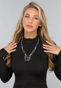 Zilverkleurige Skeletten Ketting